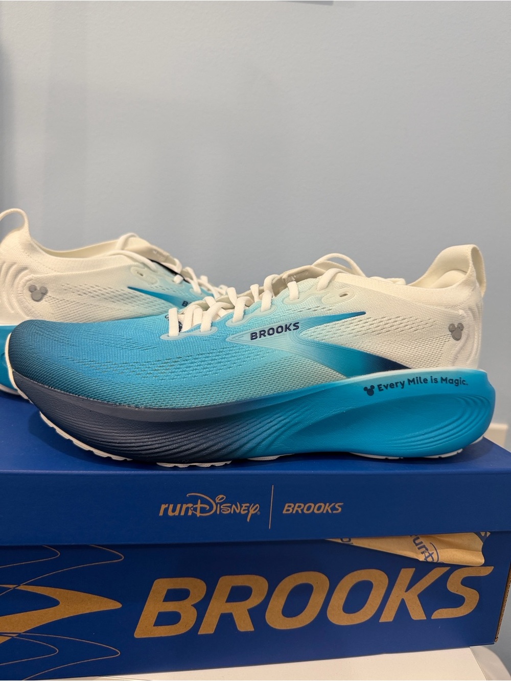 Brooks Blue and White Gradient RunDisney Running Shoes